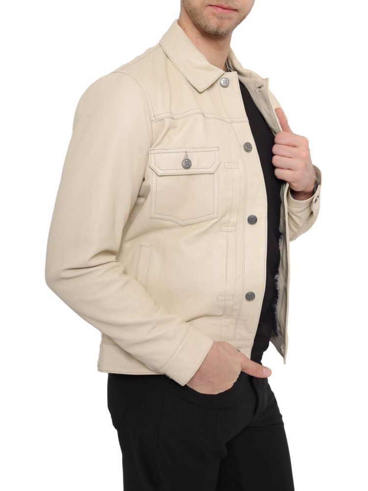 

Кожаная куртка из овчины Pino By Pinoporte, цвет Off White