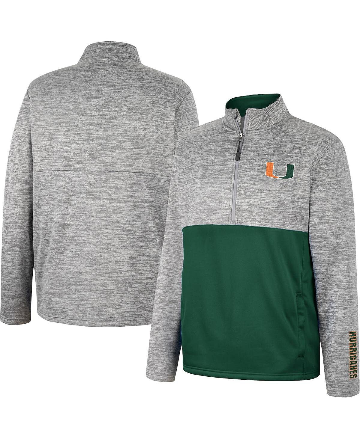 

Мужская серая куртка Miami Hurricanes John с молнией до половины Colosseum, Серый