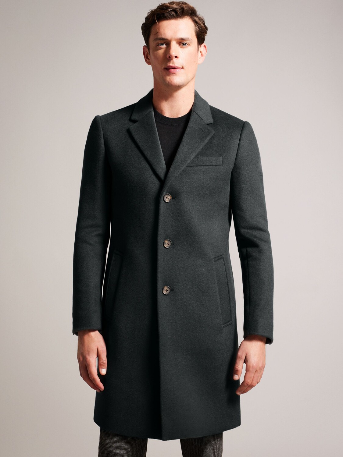 

Городское пальто из смесовой шерсти с рубином Ted Baker, средне-зеленый