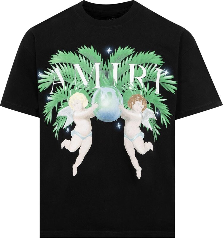 

Футболка Amiri Airbrush Cherub 'Black', черный