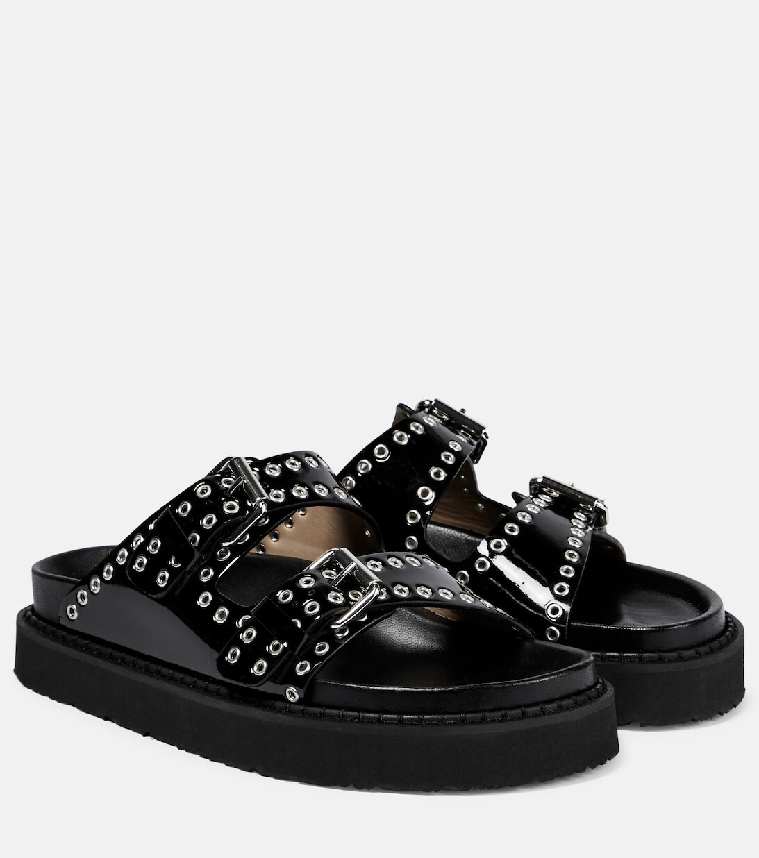 

Сандалии Lennyo из лакированной кожи Isabel Marant, черный
