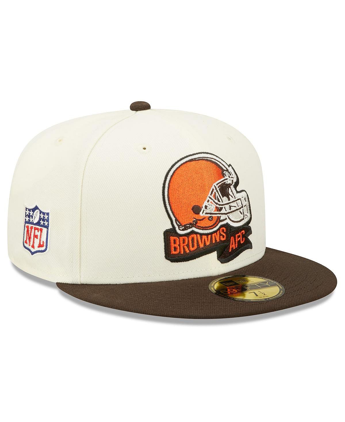 

Мужская кремово-коричневая кепка Cleveland Browns 2022 Sideline 59FIFTY New Era