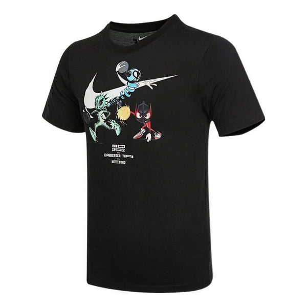 Футболка Men's Nike Printing Cartoon Pattern Round Neck Short Sleeve Black T-Shirt, мультиколор