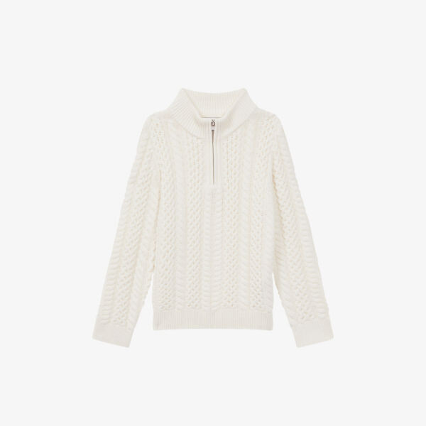 

Джемпер бантам с полумолнией 3-9 лет Reiss, экрю