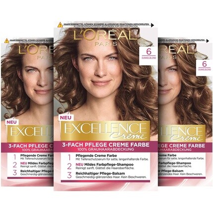 

L'Oréal Paris Excellence Крем-краска для волос перманентная 6 Темно-русый 268г