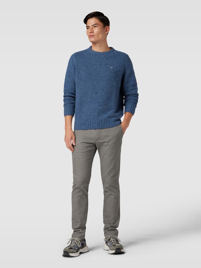 Вязаный свитер меланжевого цвета, модель «Донегол» Fynch-Hatton, синий