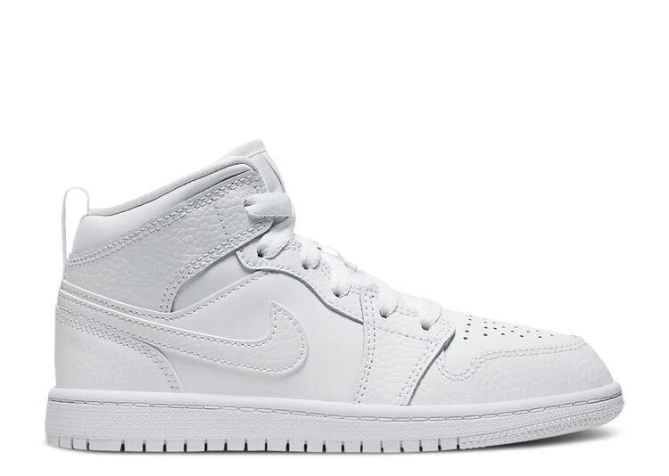 

Кроссовки AIR JORDAN 1 MID PS 'TRIPLE WHITE', белый