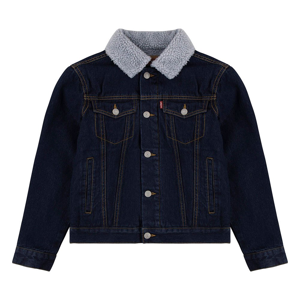 Куртка Levi´s Sherpa Trucker Baby, синий куртка levi´s baby bubble wool trucker коричневый