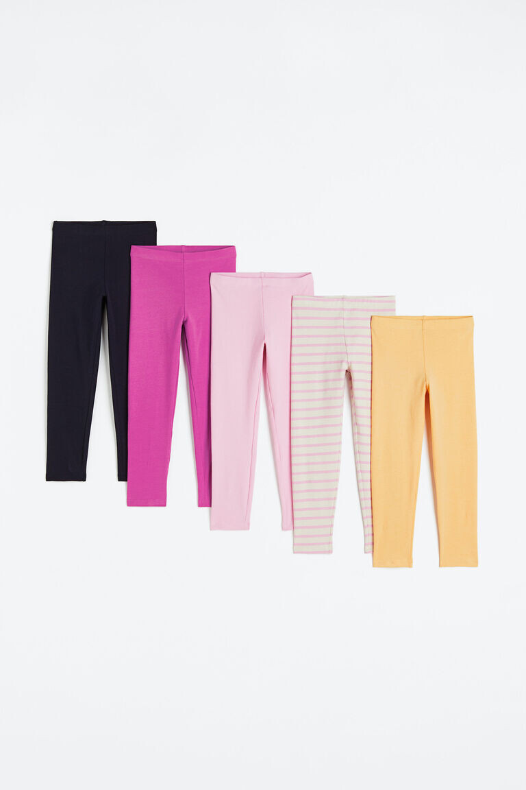 

Комплект из 5 леггинсов из джерси H&M, розовый