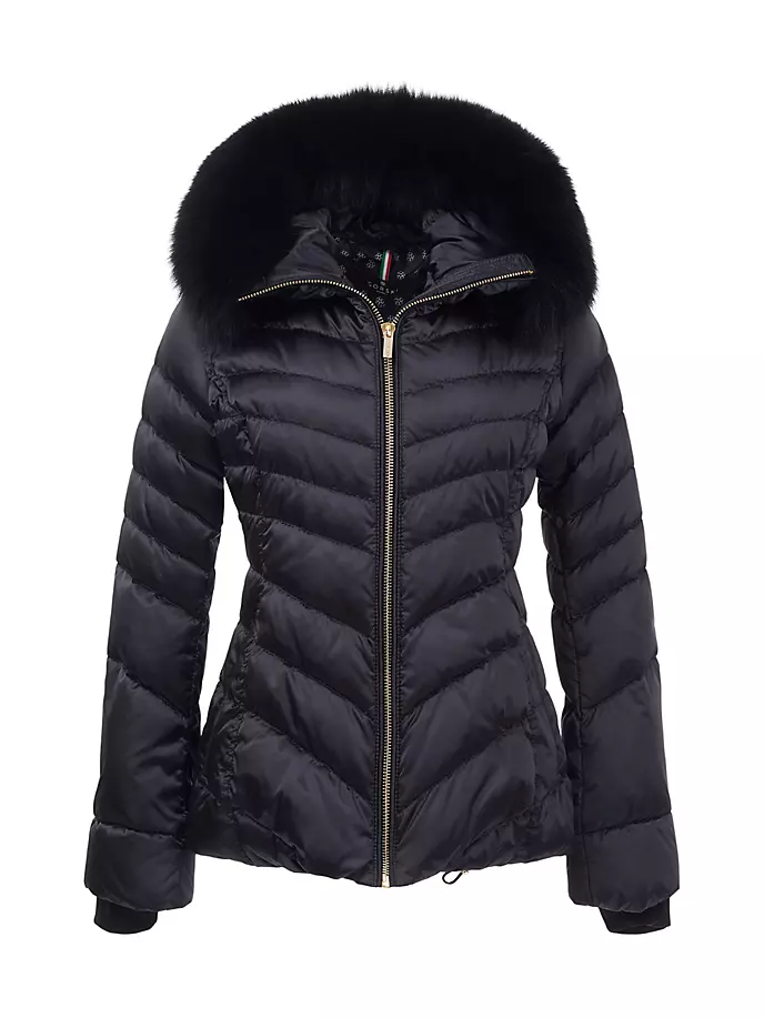 Куртка Apres Ski с шевронным узором Gorski, черный стеганая куртка из овчины с шевронным узором mtl by gorski цвет black leopard