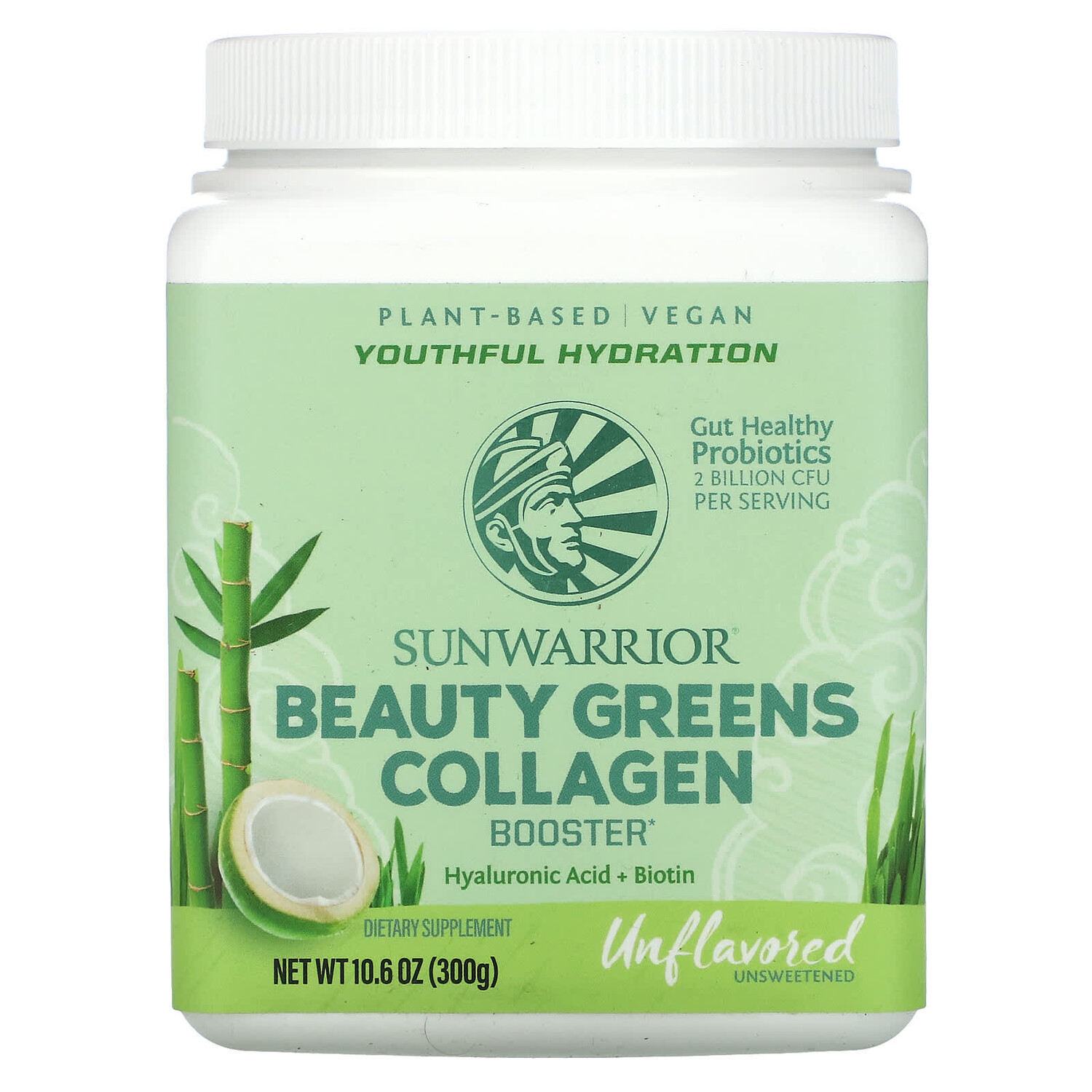 

Beauty Greens Collagen Booster, без добавок, 300 г (10,6 унции), Sunwarrior