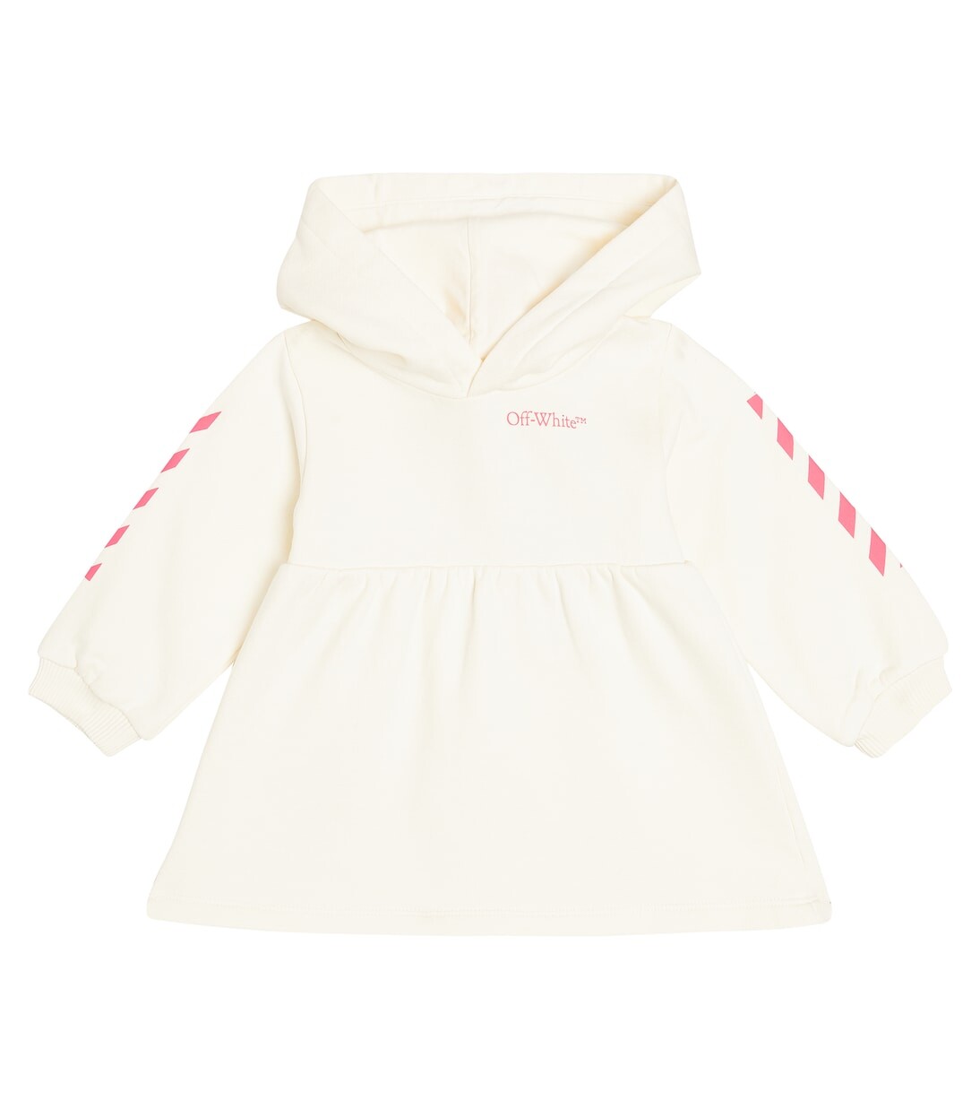 

Флисовое платье baby bookish diag Off-White Kids, белый