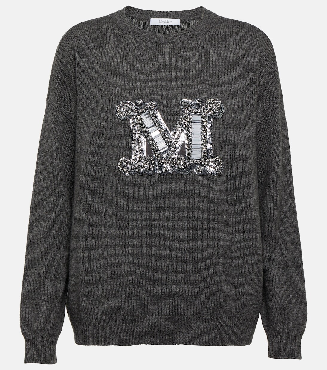 

Свитер palato из шерсти и кашемира с декором Max Mara, серый