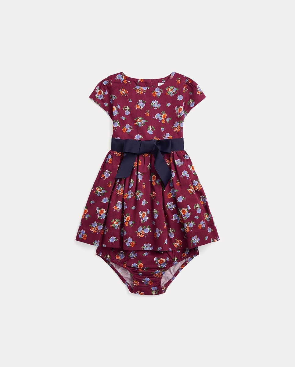 

Хлопковое платье для девочки с цветочками Polo Ralph Lauren, розовый