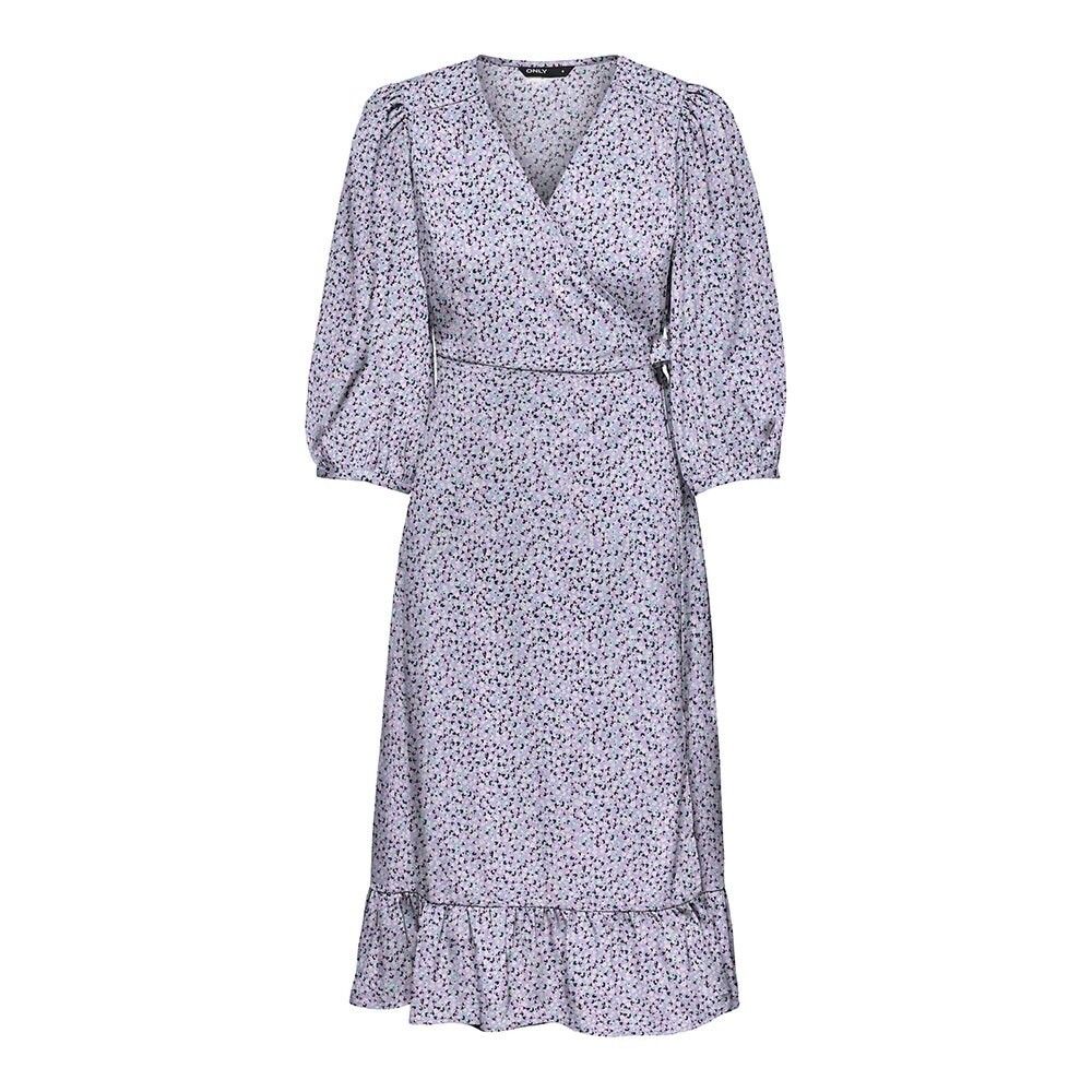 

Платье Only Olivia Wrap Midi 3/4 Sleeve, фиолетовый