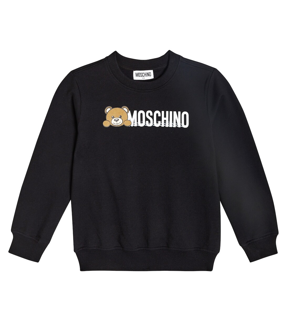 

Толстовка из хлопкового джерси с логотипом Moschino, черный