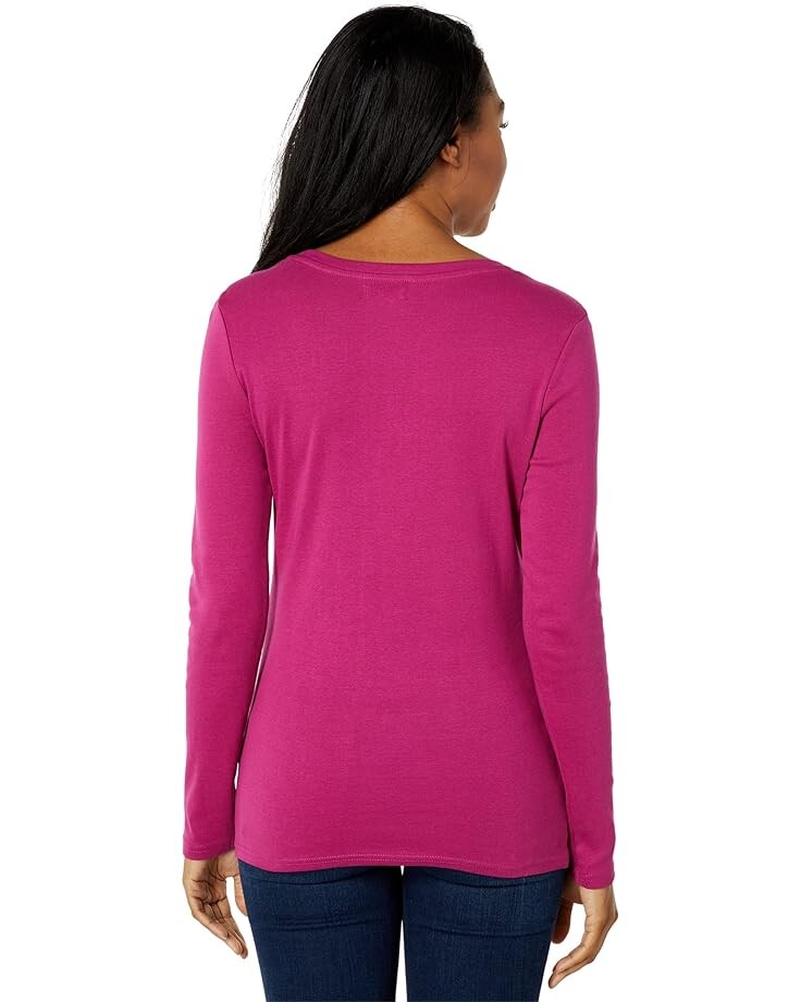 

Футболка U.S. POLO ASSN. L/S V-Neck Rib Knit Tee, цвет Hillsdale Fuchsia