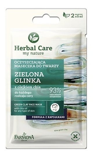 Очищающая маска с зеленой глиной и маслом чиа, 2x5 мл Farmona, Herbal Care