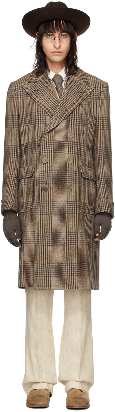 

Коричневое пальто в шотландскую клетку Ralph Lauren Purple Label