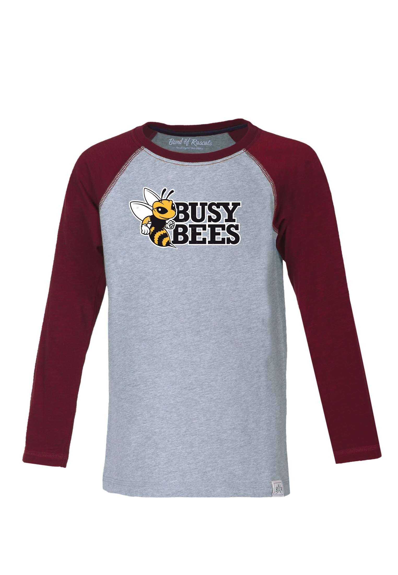 

Лонгслив Band of Rascals Busy Bees Raglan, цвет dark grey bordeaux