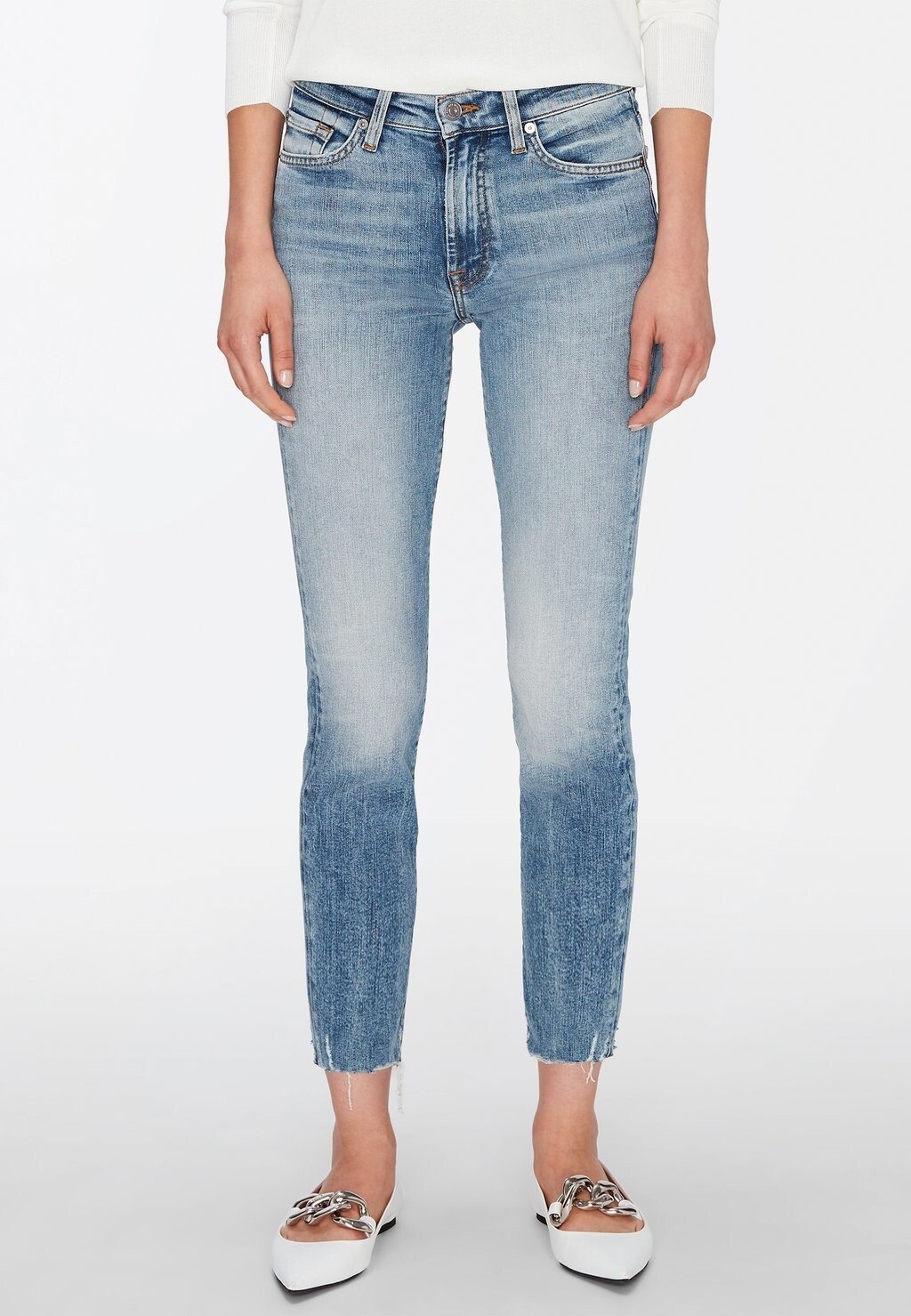 

Джинсы скинни 7 for all mankind, светло-синий