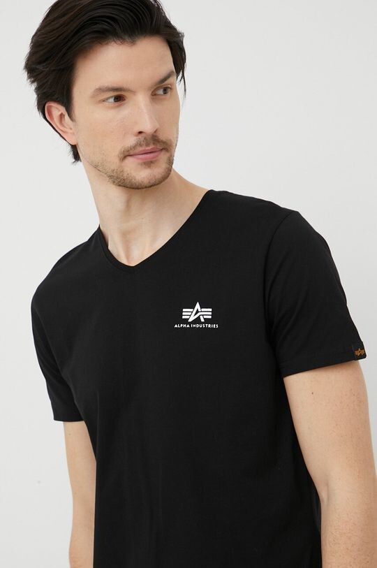 

Хлопковая футболка Alpha Industries, черный