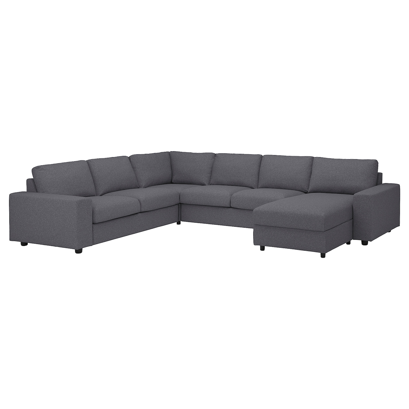 ВИМЛЕ Диван угловой, 5-местный. диван+диван, с широкими подлокотниками/Гуннаред средний серый VIMLE IKEA диван угловой баден next с подлокотниками