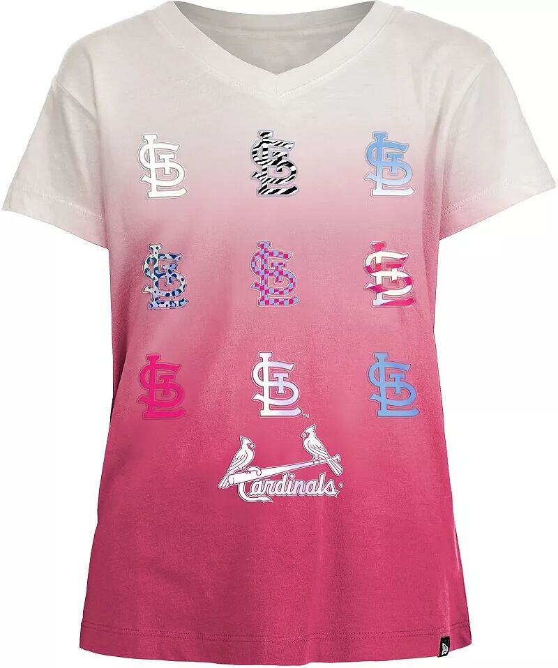 

Розовая футболка с v-образным вырезом New Era Girl's St. Louis Cardinals