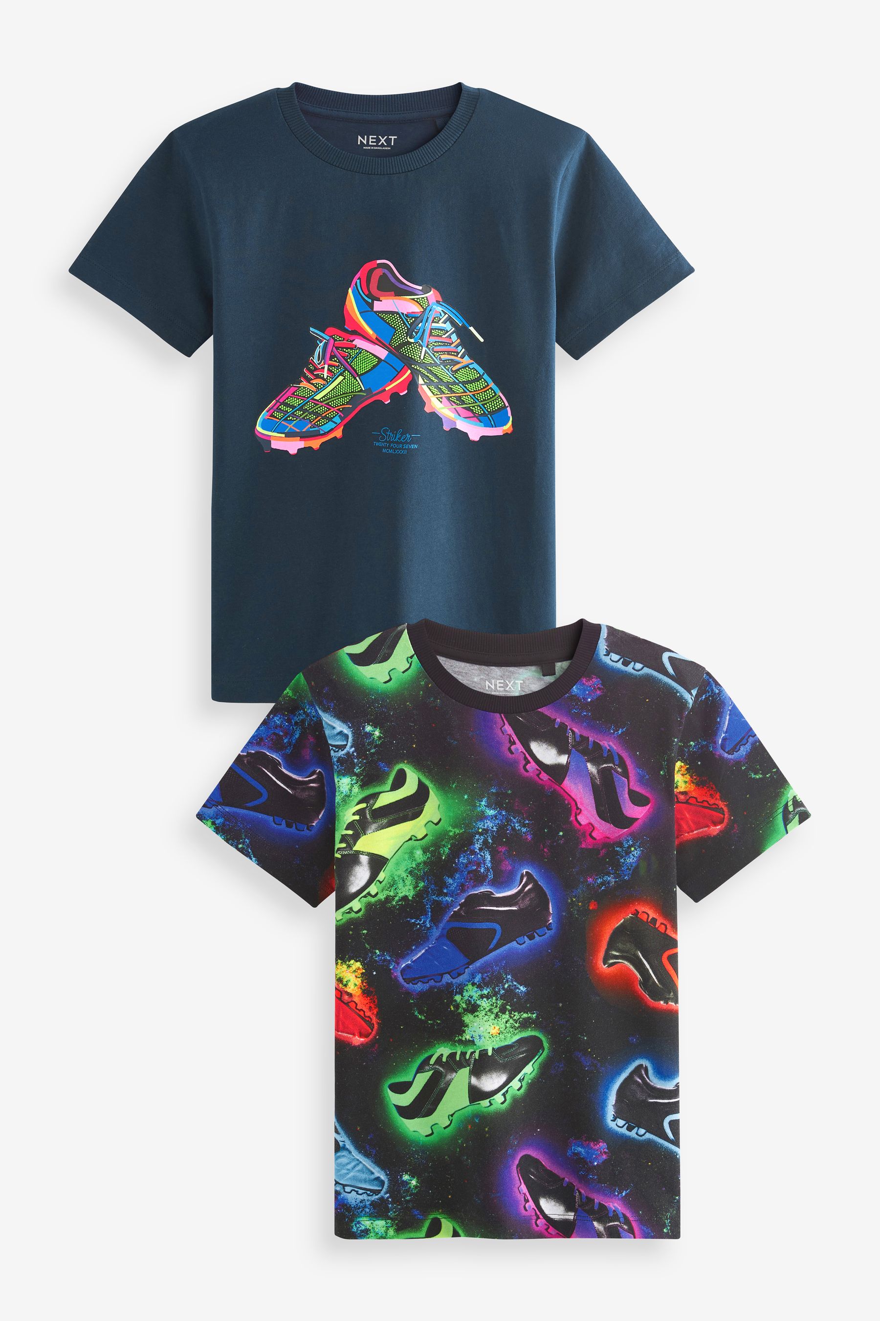 цена Комплект из 2 футболок с короткими рукавами и графикой Next, синий