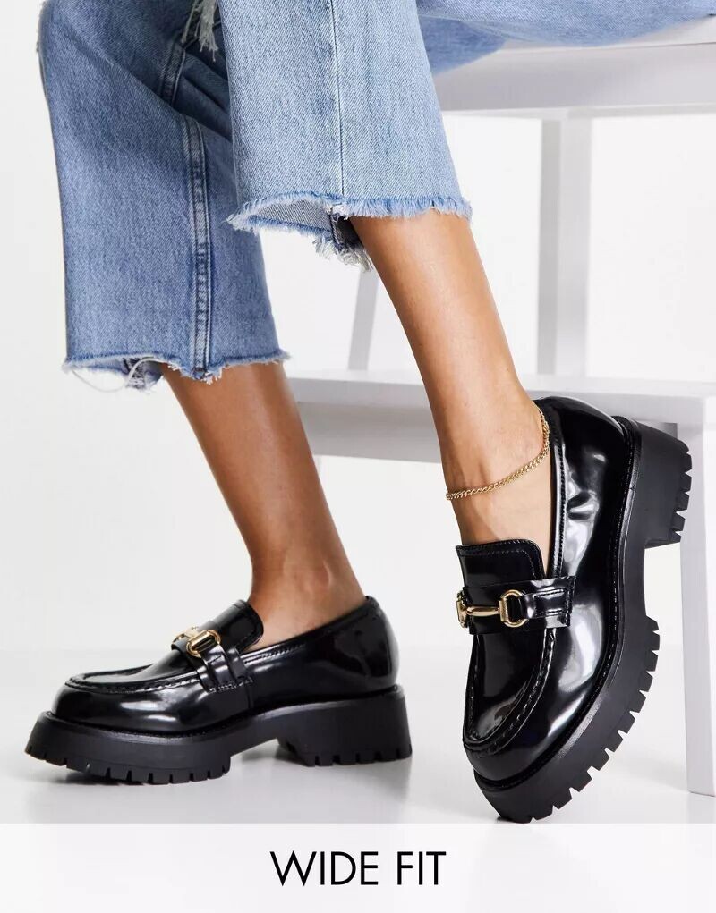 

Черные широкие лоферы ASOS Monster