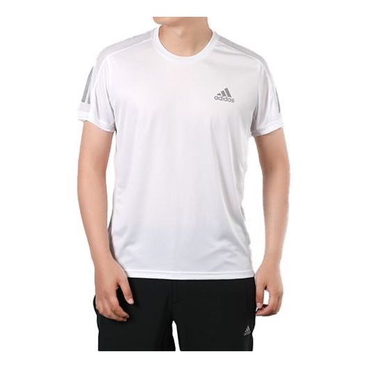 Футболка Men's adidas Running Sports Short Sleeve White T-Shirt, белый