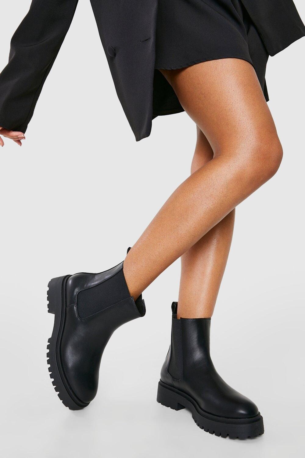 

Ботинки челси с широкой заклинкой на спине Boohoo, черный