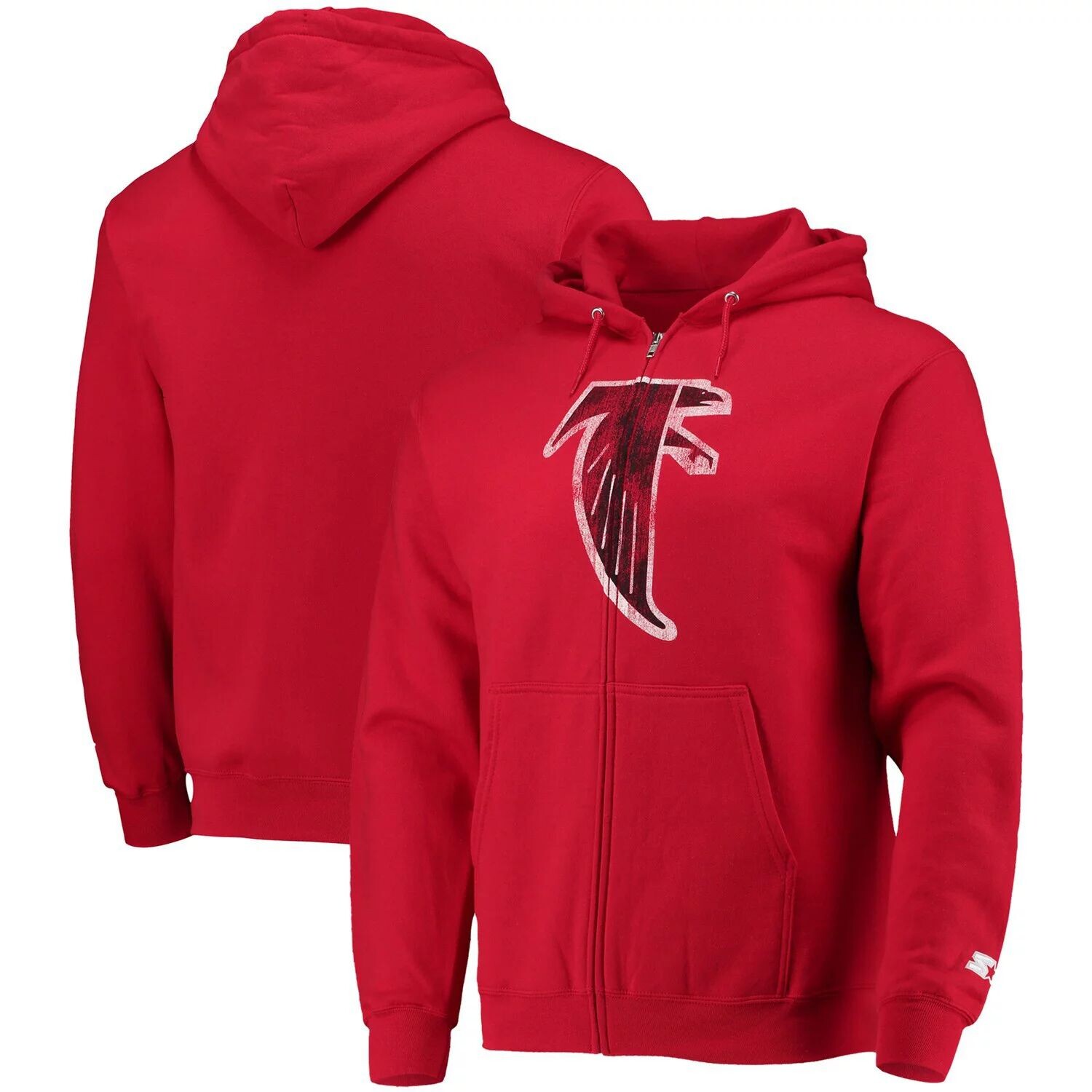 

Мужская красная худи с молнией во всю длину и логотипом Atlanta Falcons Throwback Starter, Красный