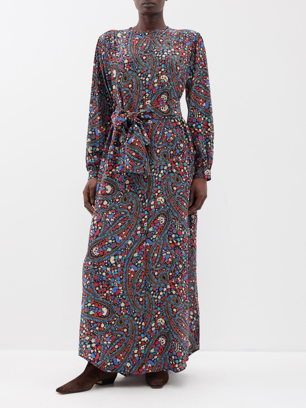 Шелковое платье с принтом пейсли из коллаборации с cabana menorquin Blazé Milano, мультиколор цена и фото