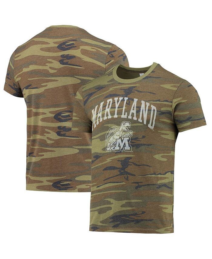 

Мужская футболка с камуфляжным принтом Maryland Terrapins Arch Logo Tri-Blend Alternative Apparel, зеленый