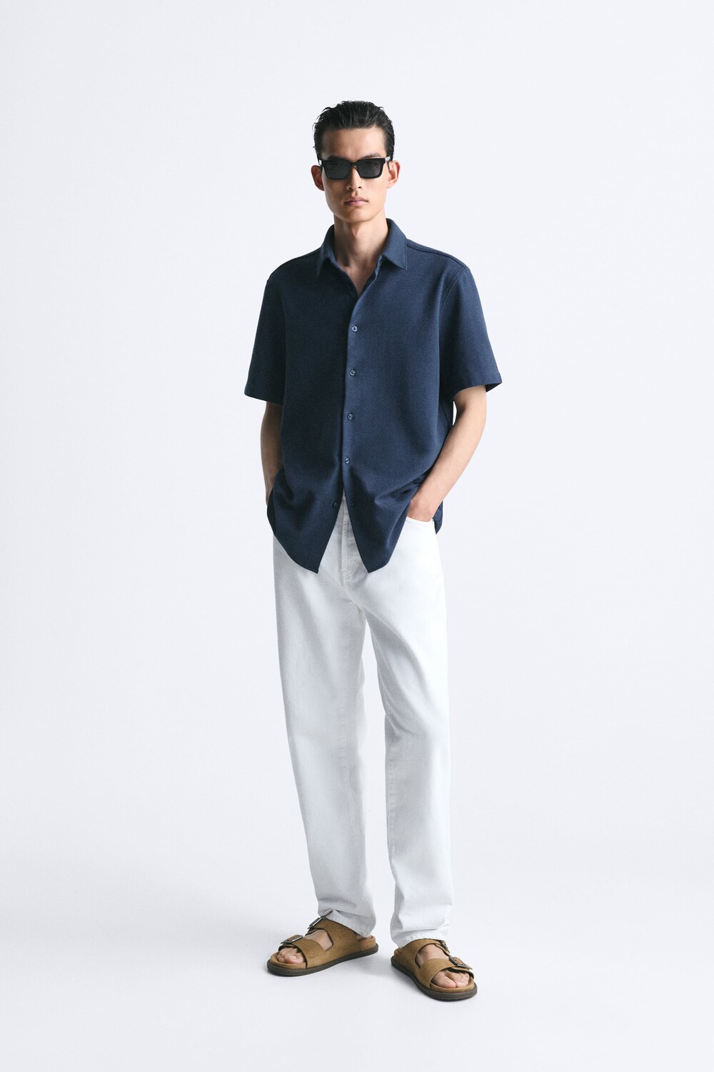 

Рубашка в клетку Zara, синий
