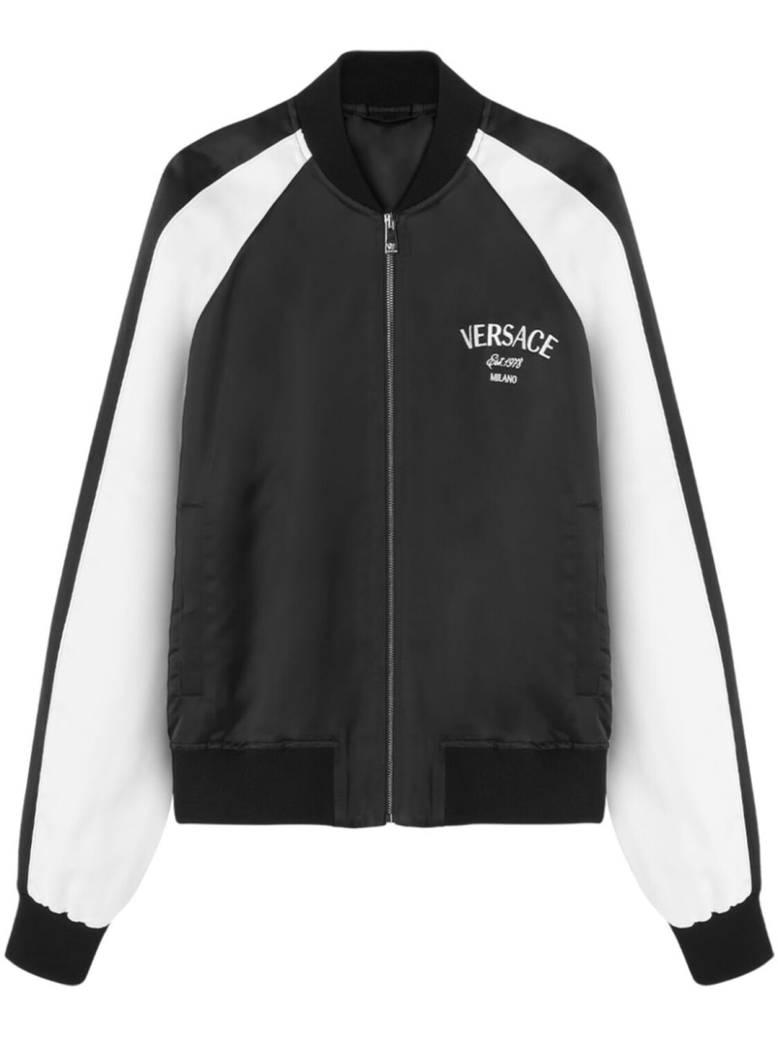 

Versace бомбер с вышитым логотипом, черный