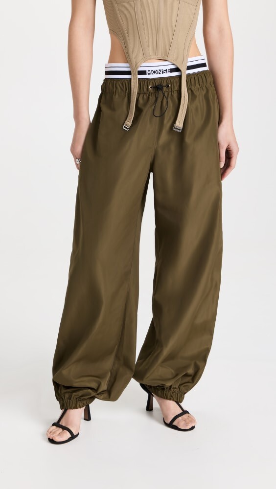 

Брюки Monse Double Waistband Track, оливковый