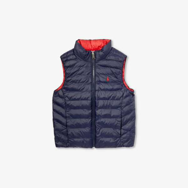 

Утепленный жилет для мальчиков с вышитым логотипом Polo Ralph Lauren, темно-синий