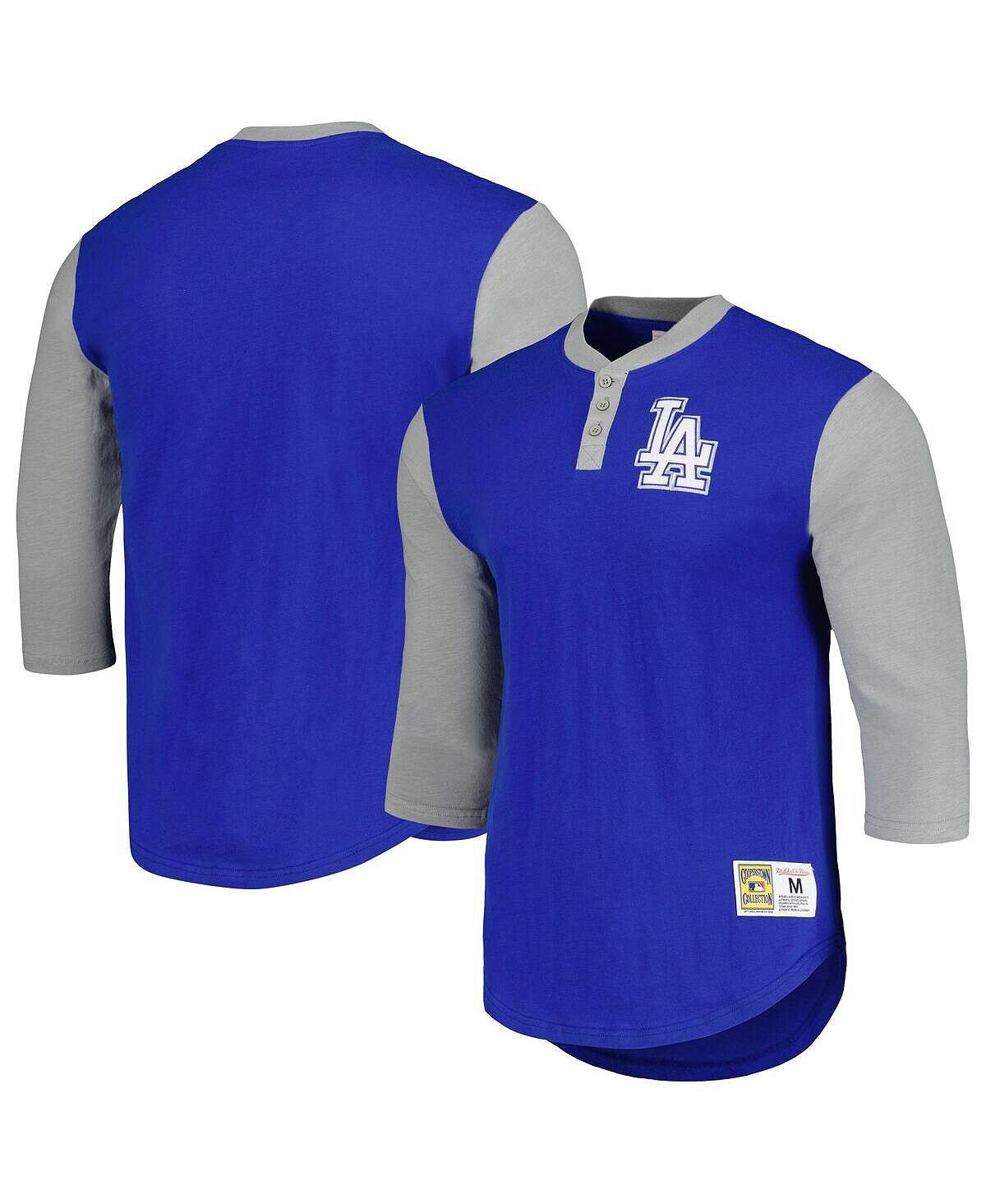 

Мужская футболка Royal Los Angeles Dodgers Cooperstown Collection Legendary Slub Henley с рукавами 3/4 Mitchell & Ness
