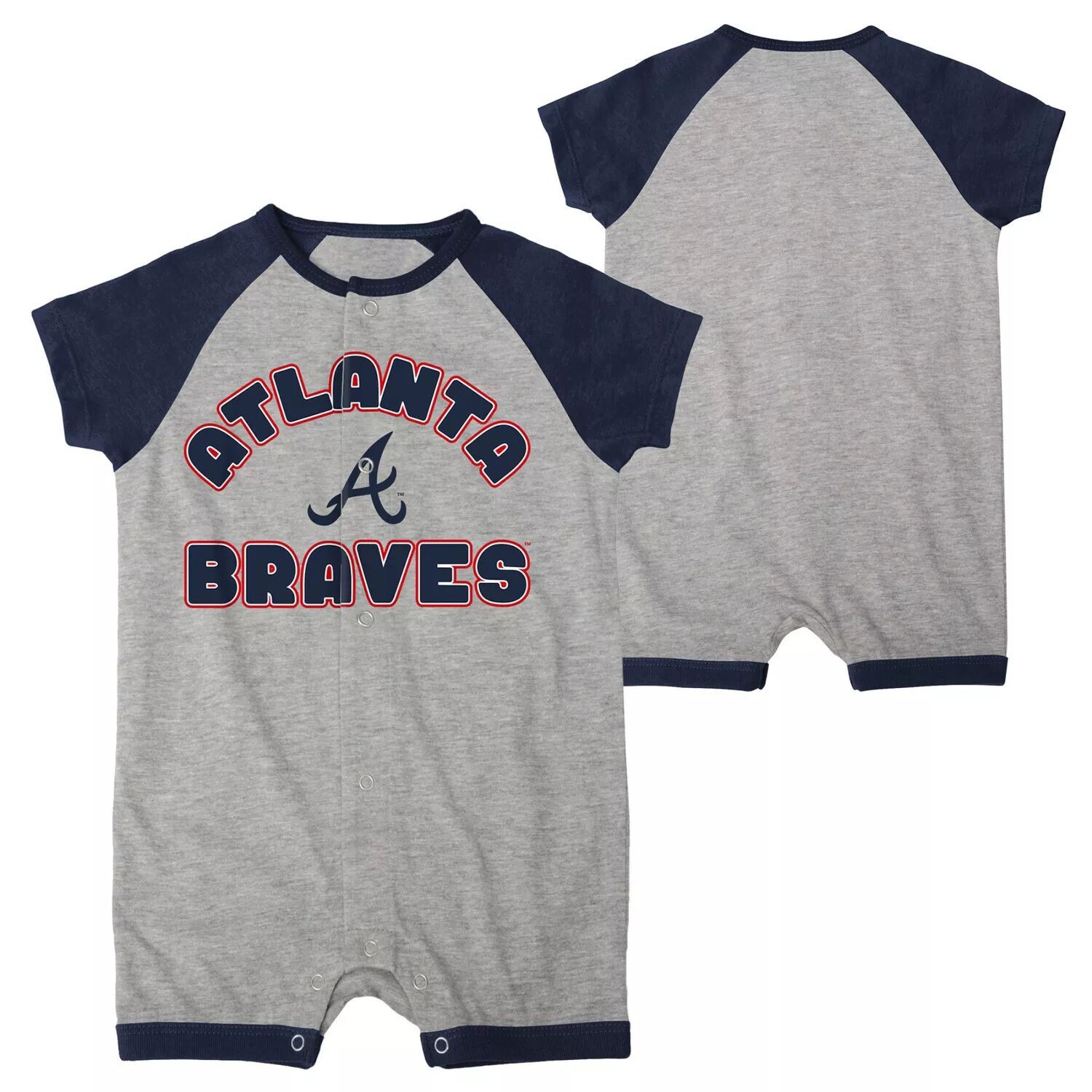 

Комбинезон с застежкой-кнопкой Atlanta Braves Extra Base Hit для новорожденных и младенцев Heather Grey Outerstuff