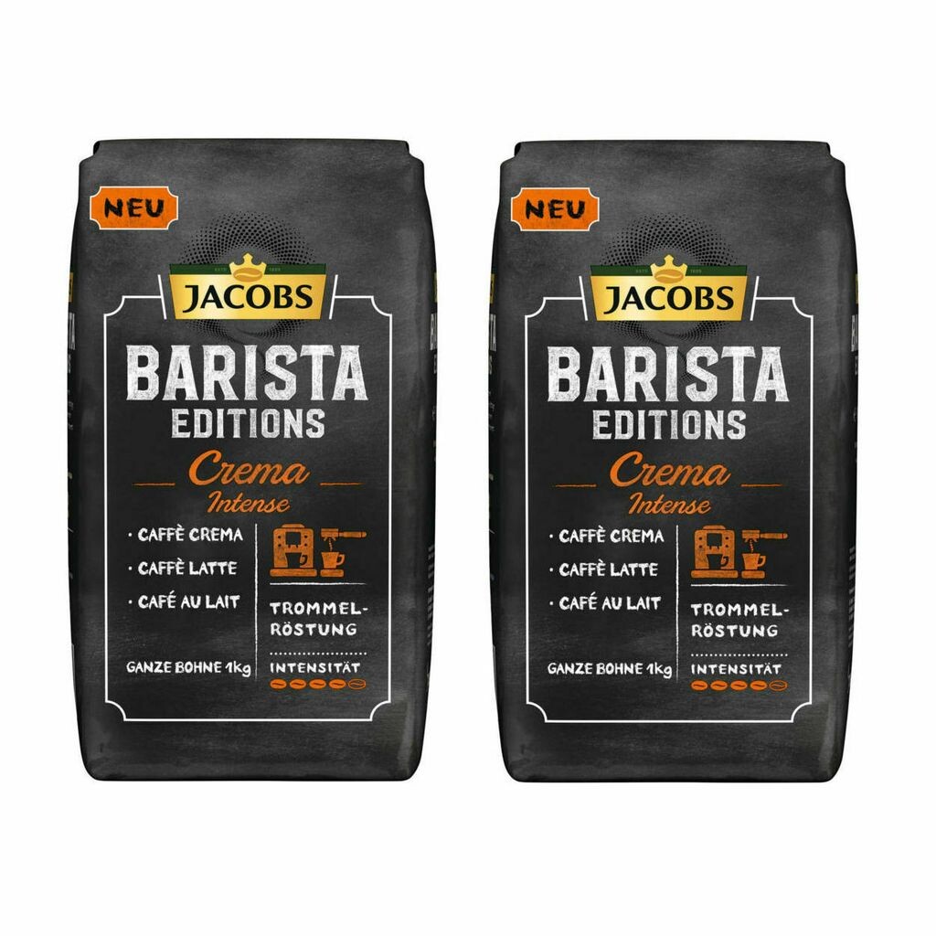 

Кофе JACOBS в зернах Barista Editions Crema Intense 2x1 кг в зернах + 1 чашка Jacobs Barista