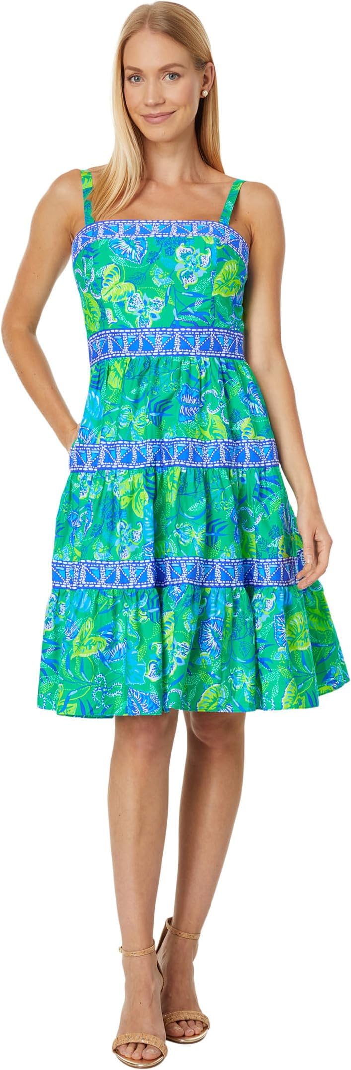 Хлопковое платье Casidee Lilly Pulitzer, цвет Botanical Green in A Flutter Engineered Dress заметти фрэнк flutter на практике