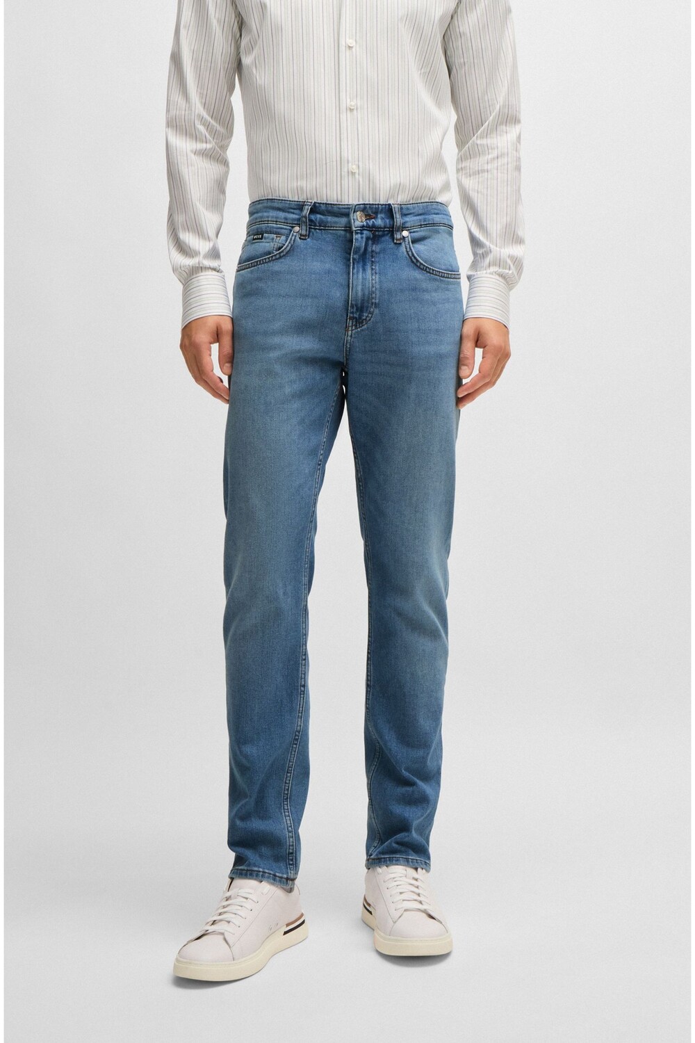 

Джинсы Slim Fit из эластичного денима Boss, синий