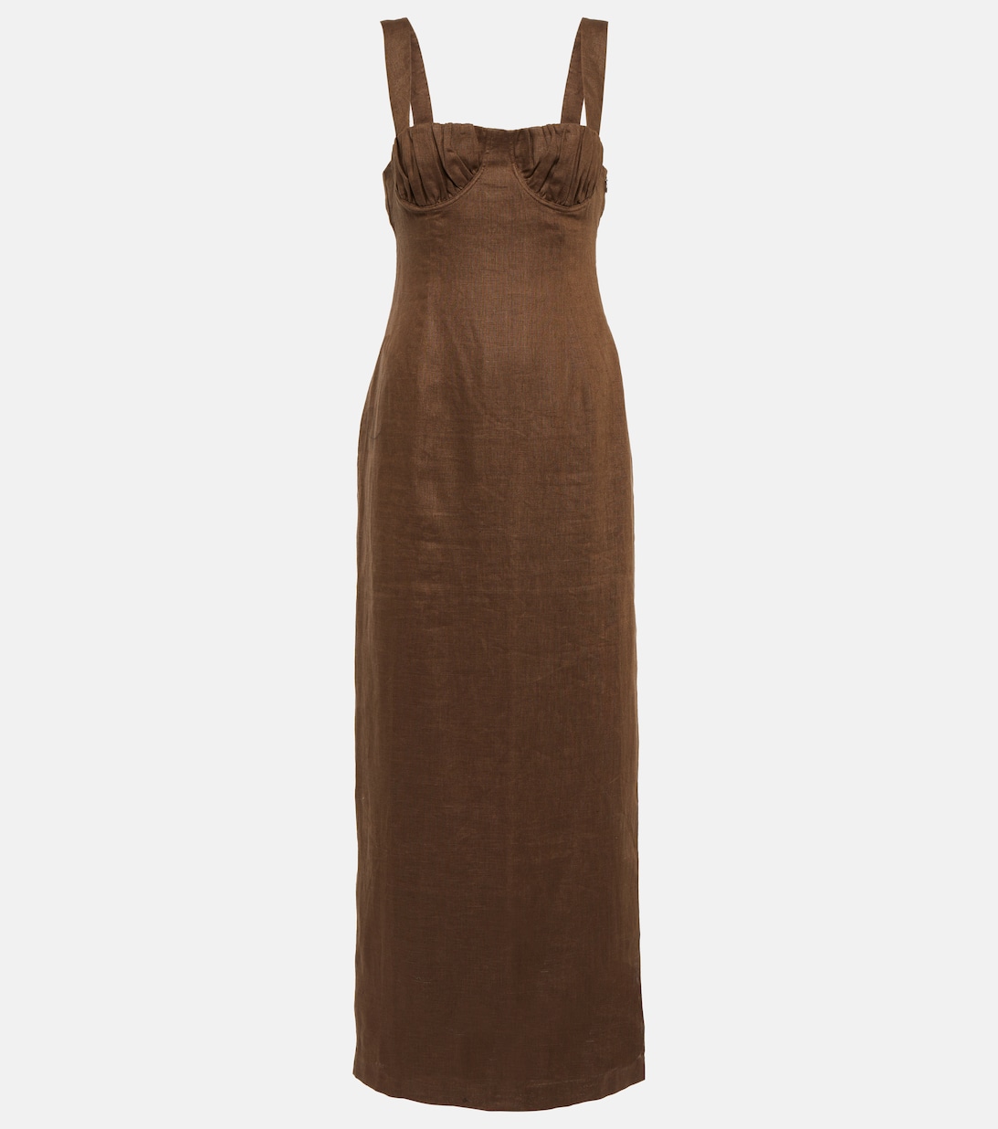 Льняное платье макси Bettina SIR, коричневый