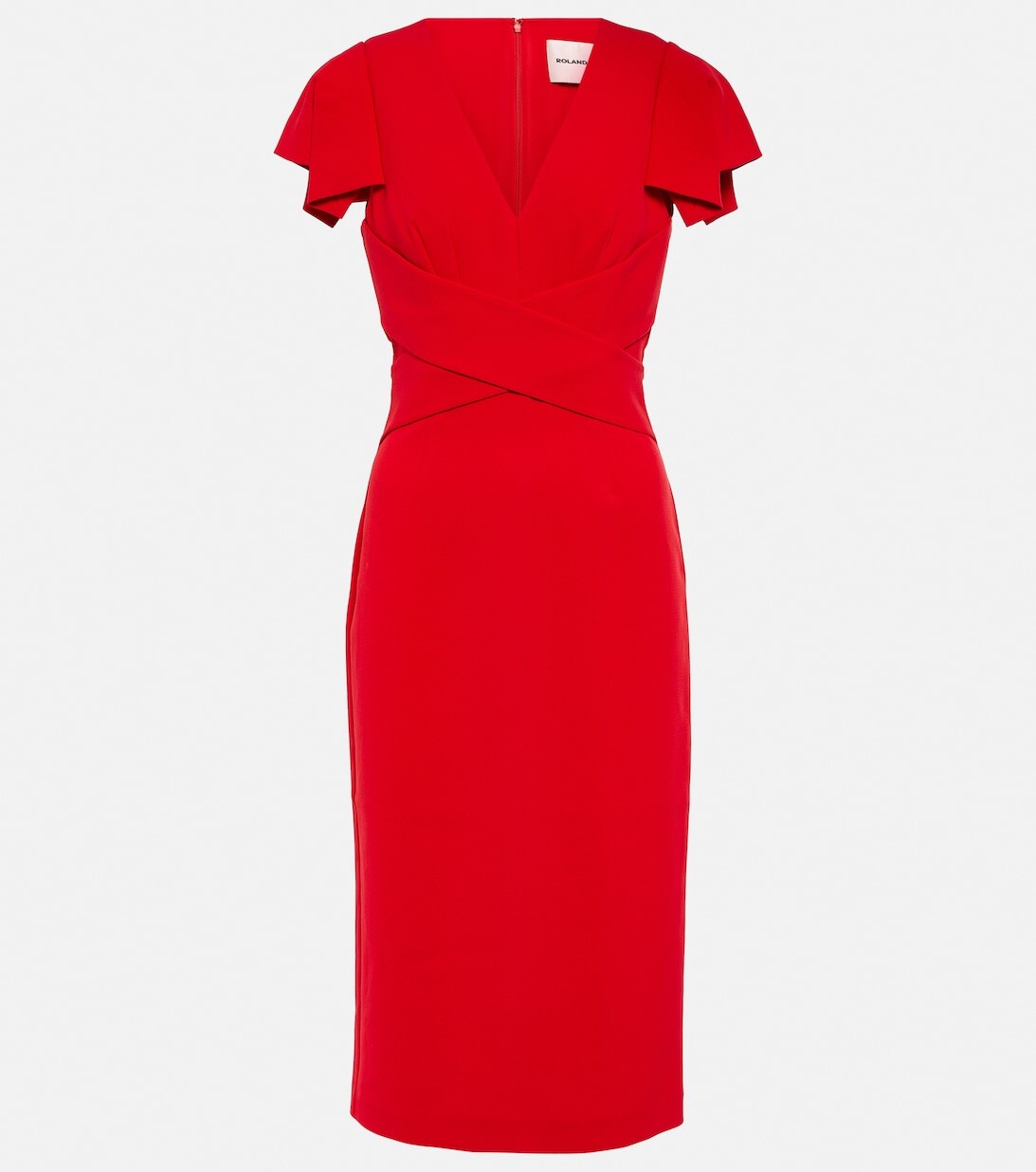 

Платье миди с V-образным вырезом ROLAND MOURET, красный
