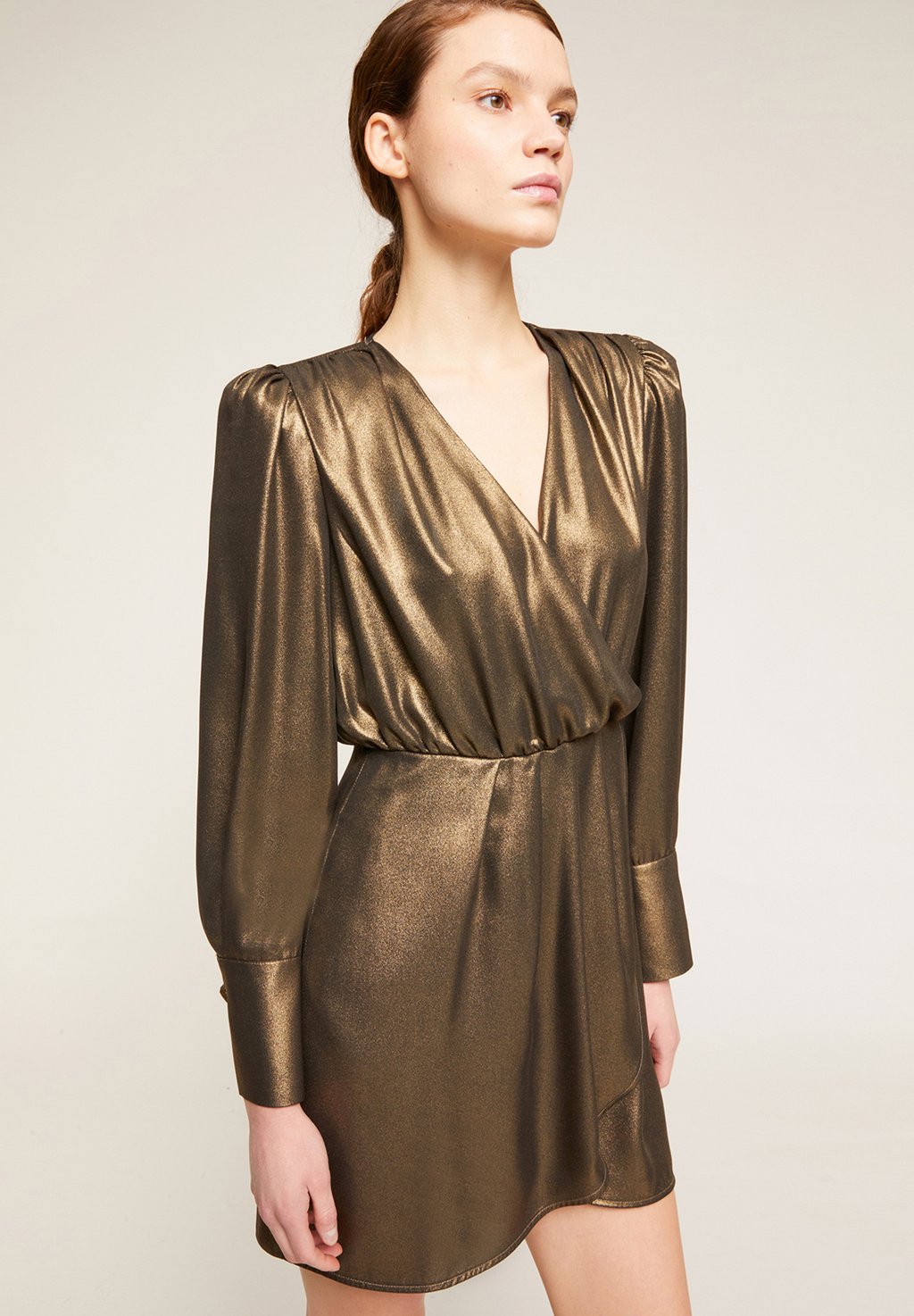 Элегантное платье Laminato Motivi, золото платье motivi 44 размер