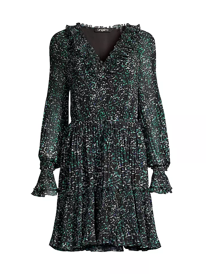 

Плиссированное мини-платье Valentina с длинными рукавами Ungaro, мультиколор