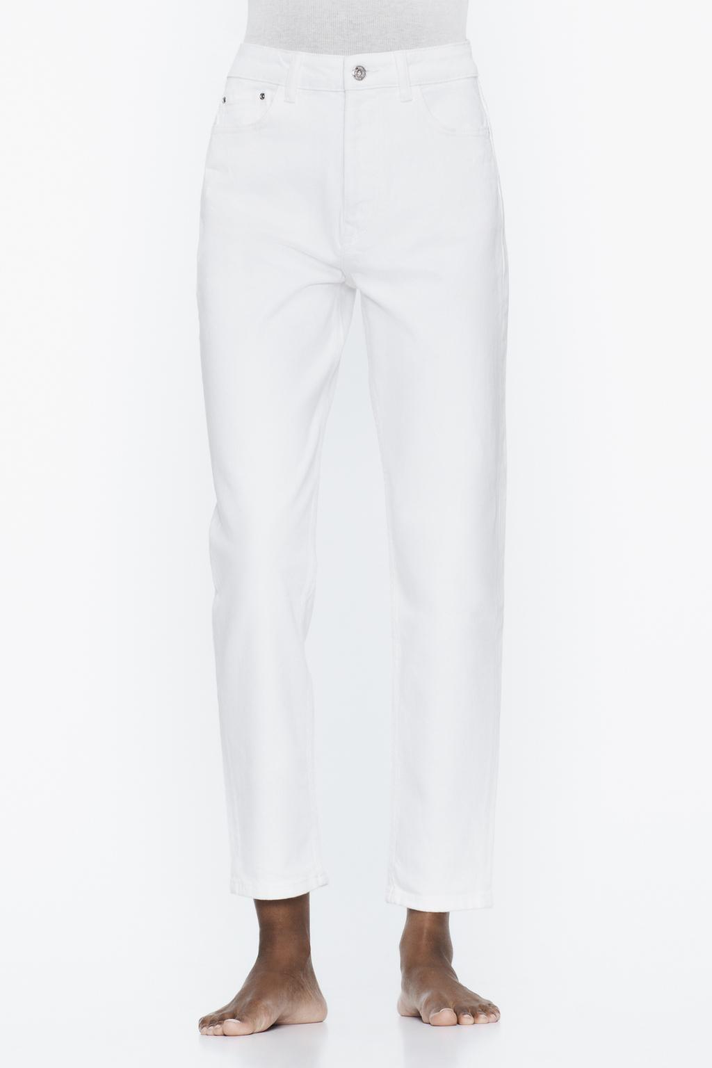 Джинсы мом z1975 ZARA, белый укороченные джинсы с высокой талией guess оранжевый