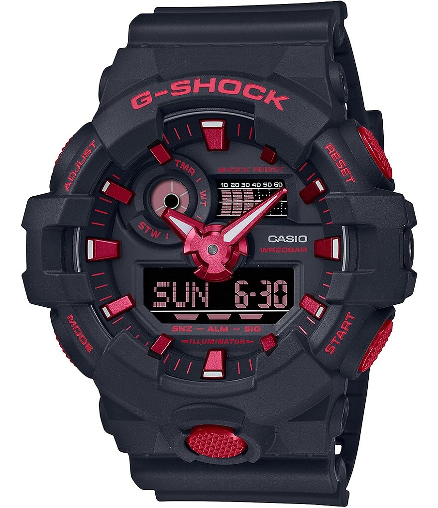 

Мужские черные и красные часы G-Shock XL Ana Digi из смолы, черный